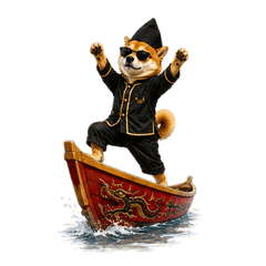 Shiba Inu Boat Dancer Stickers