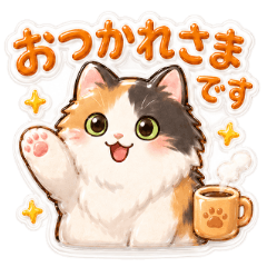 Polite Calico Norwegian Cat Stickers