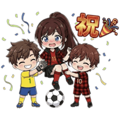 A soccer player and his assistant