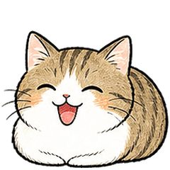 Cat sitting in loaf position sticker