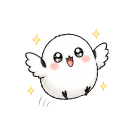 Fluffy Shimaenaga Bird Stickers