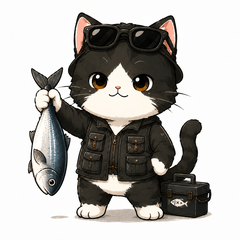Fishing Cat Stickers for Everyday Chat