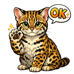 Leopard cat with various emotions