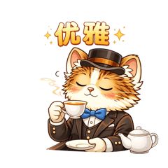紳士貓咪日常貼圖