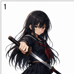 Cool Samurai Schoolgirl Stickers