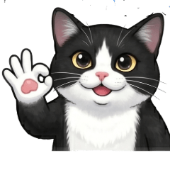 Playful Cat Maron Stickers