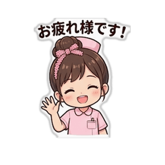 Pink Nurse Girl Stickers