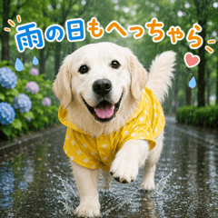 Sunny Golden Dog Stickers