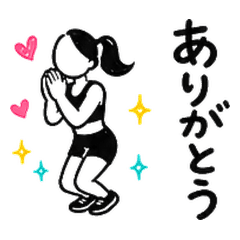 Energetic Runner Girl Stickers