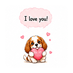 Cute Dog Stickers Love & Hearts