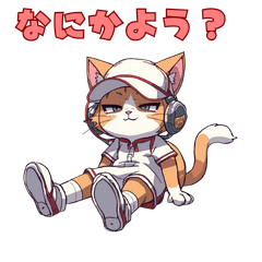 Lazy Cat Tennis Player Stickers