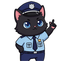 Black Cat Policeman's Stickers