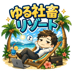 Lazy Office Worker Resort Stickers