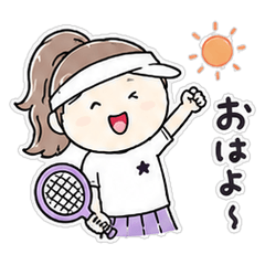 Tennis Girl Casual Stickers