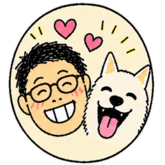 White-Shiba Dog & Dad Sticker