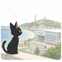 Ibaraki Dialect Black Cat Stickers