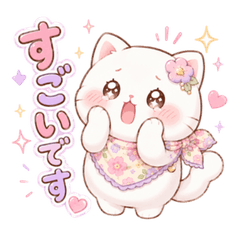 Gentle White Cat Madam