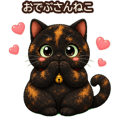 Chubby Tortoiseshell Cat Stickers
