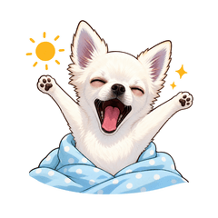 Energetic White Chihuahua Daily Stickers