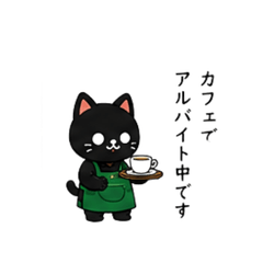 Black Cat Job Sticker