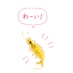 cute yellow shrimp Greetings 2