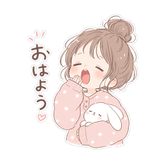 Bun Hair Girls Relaxed Daily Stickers