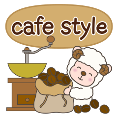 Meru the Sheep at a cafe