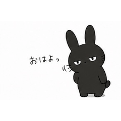 Lazy Black Bunny Stickers