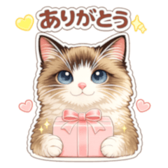 Sweet Ragdoll Cat Stickers