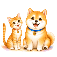 Cats and Shiba daily useful sticker III