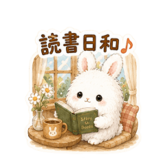 Fluffy Cafe Bunny: Books & Coffee