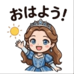 The princess in a blue dress