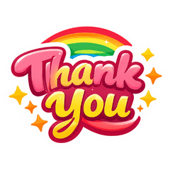 Thank You! Colorful Sticker Set (8)