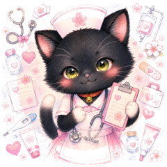 Kurota Nurse Cat Stickers