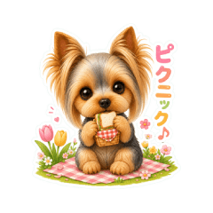 Yorkie Spring Stickers