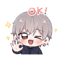 easy-to-use gray-haired boy Sticker