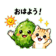 go-ya-thi  with cat  Daily Chat Stickers
