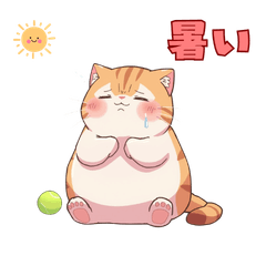 Cute chubby cat tennis player stickers