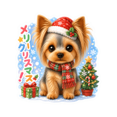 Yorkie Winter Stickers