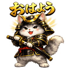 Cool contact stamps of samurai cats