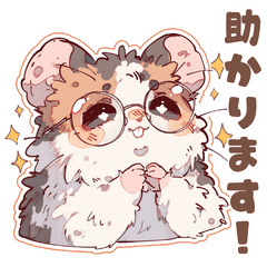 Fluffy Glasses Hamster Remote Work