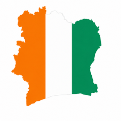 Map of Ivory Coast national flag design