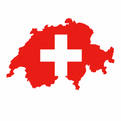 Swiss map with flag design
