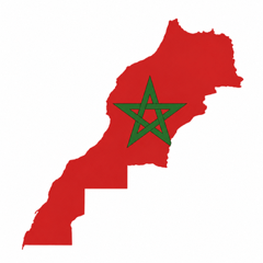Moroccan map with country's flag design