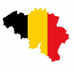 Belgian map with flag design