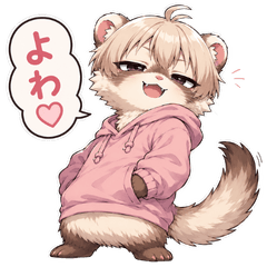 Bratty Ferret Girl Teasing Stickers