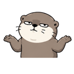 Half-Open Eyes Otter: Salty Stickers