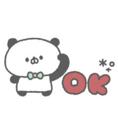 cute ribbon panda sticker #10