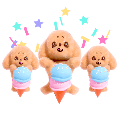 Toy Poodle Daily Life Sticker