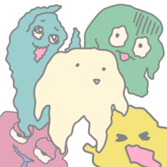 A cheerful mud monster